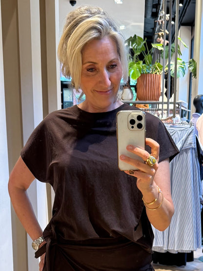 Yaya Shirt Kapmouw Bruin - Peet kleding