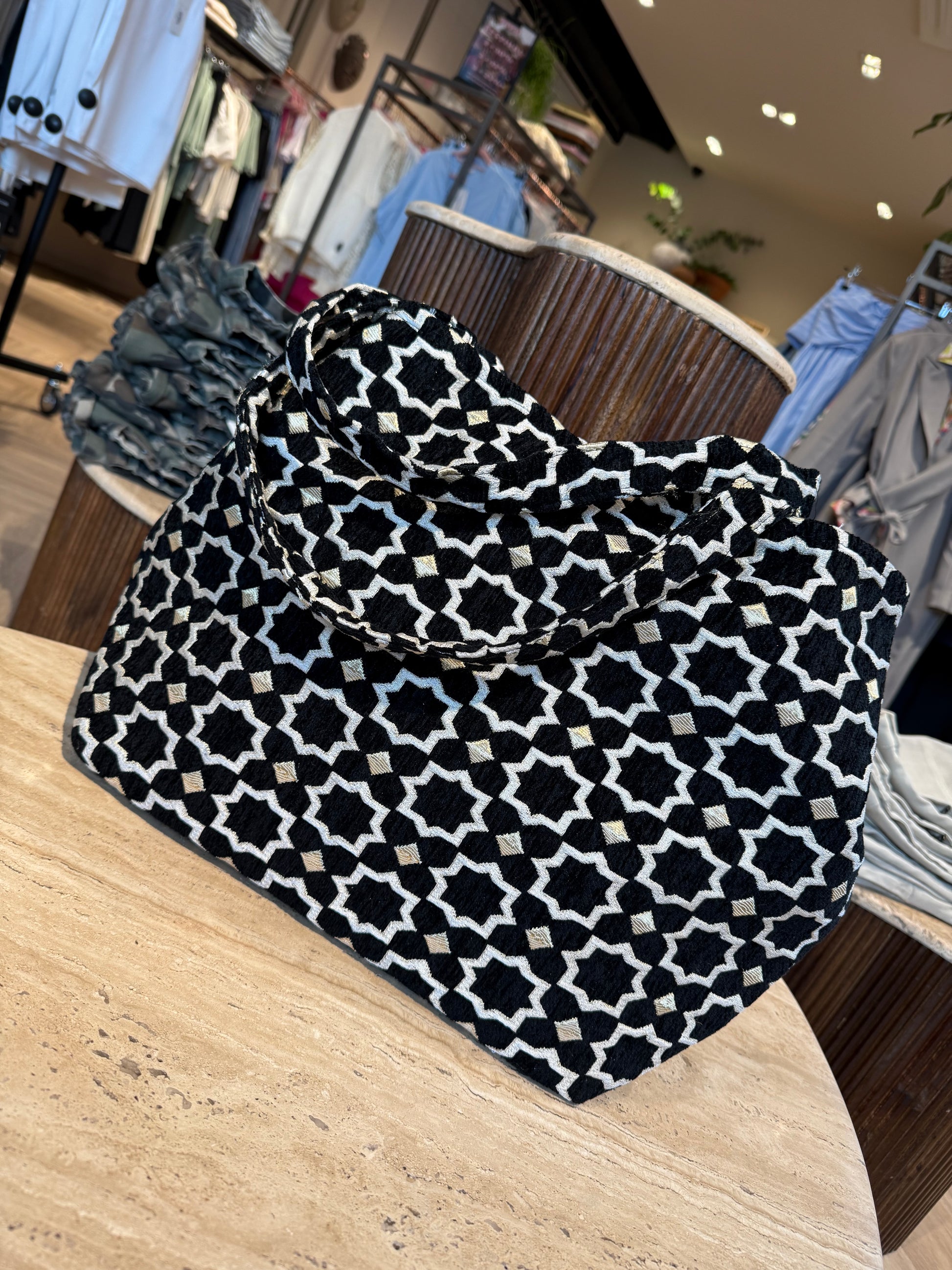 Tas Luca Maxi Velour Print Zwart - Peet kleding