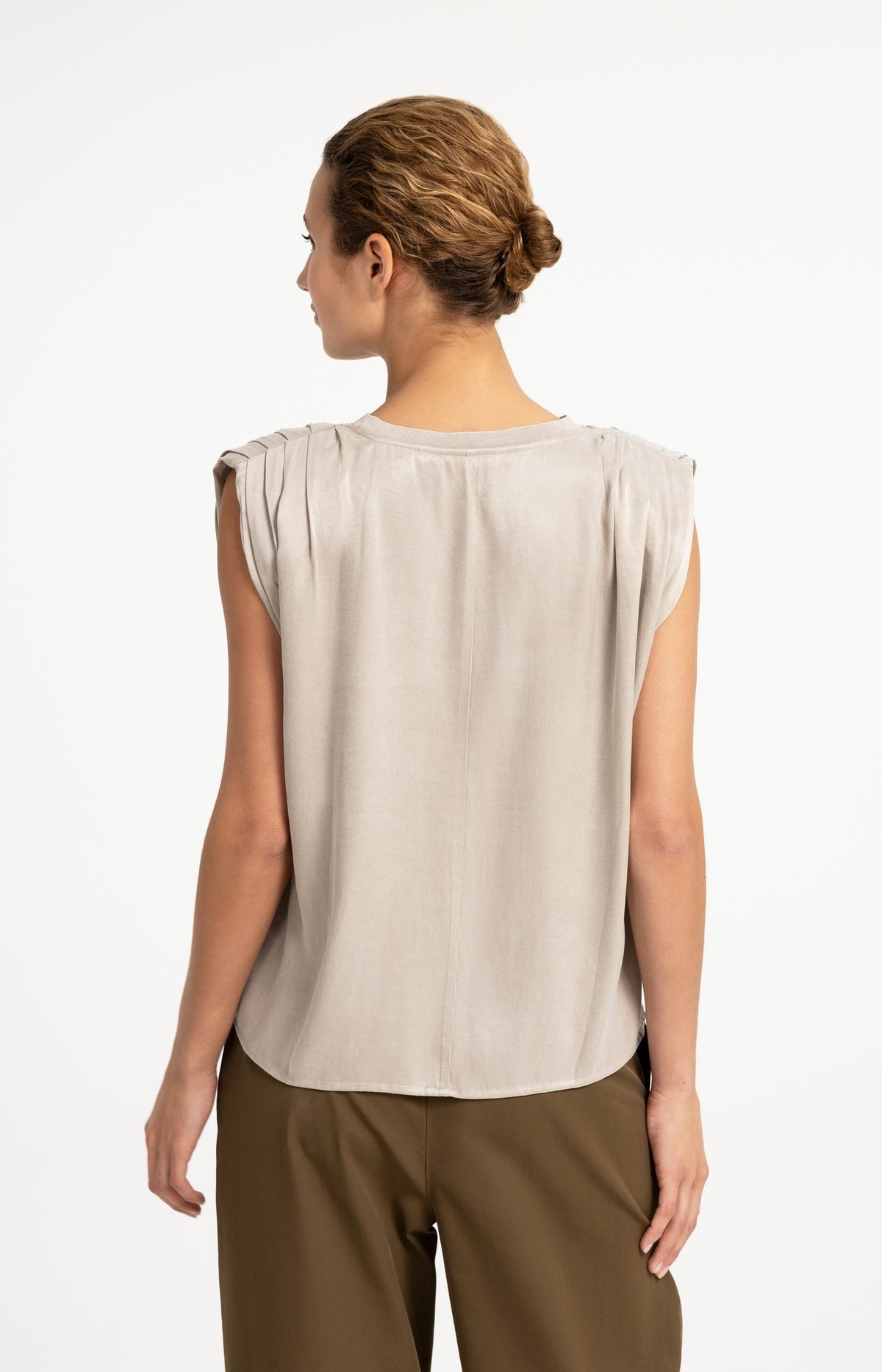 Yaya Top Silk Cashmere Grey