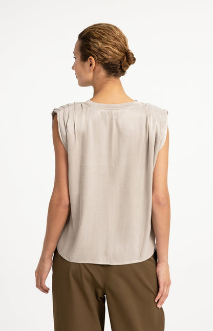 Yaya Top Silk Cashmere Grey