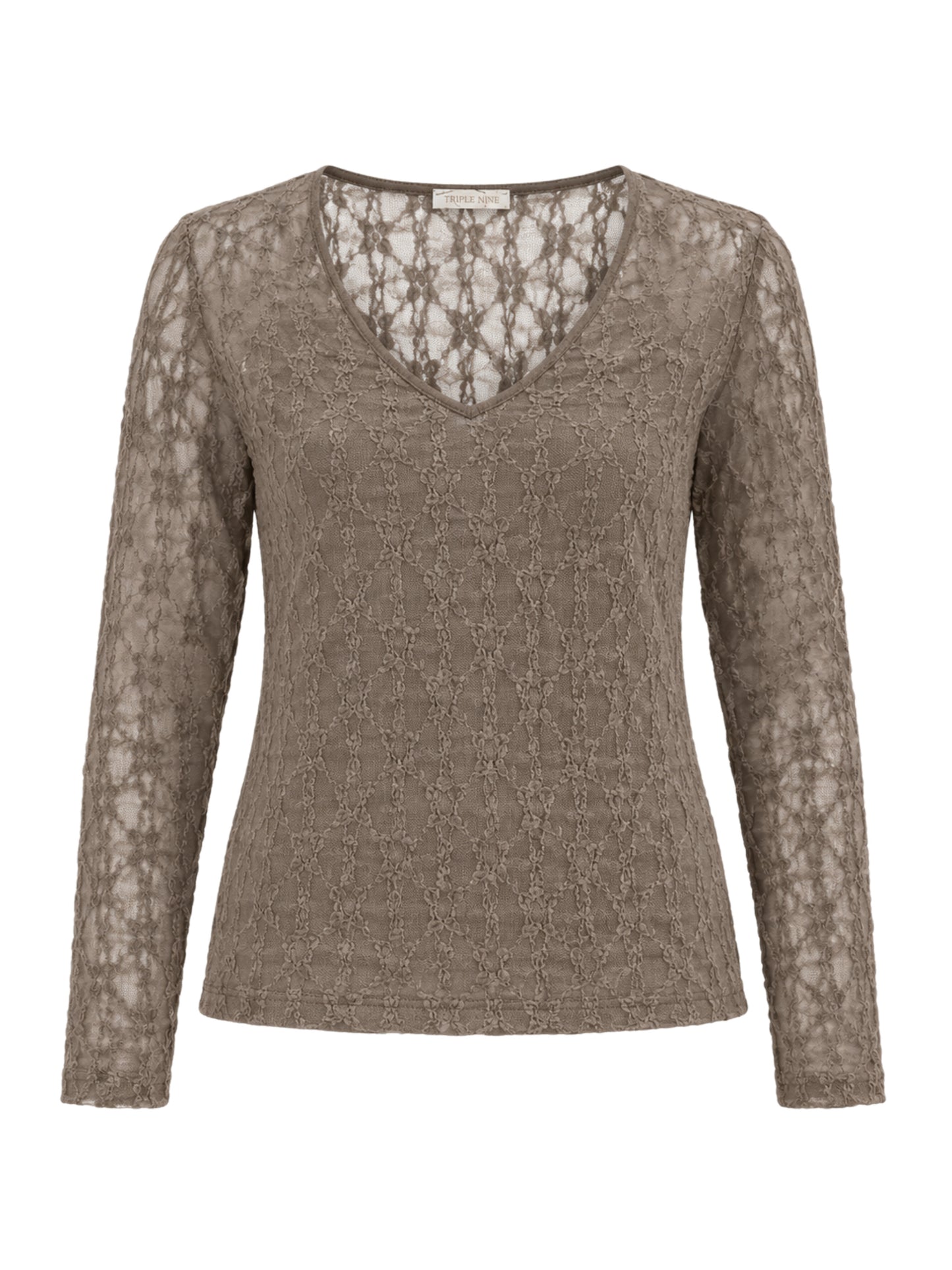 Triple Nine - Kanten Top Lucy Taupe - Peet kleding