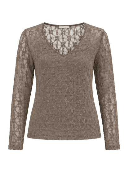 Triple Nine - Kanten Top Lucy Taupe - Peet kleding