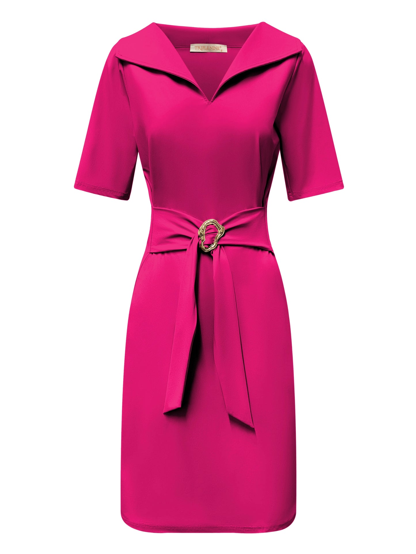 Triple Nine Travel Jurk Julia Fuchsia - 51821 - Peet kleding