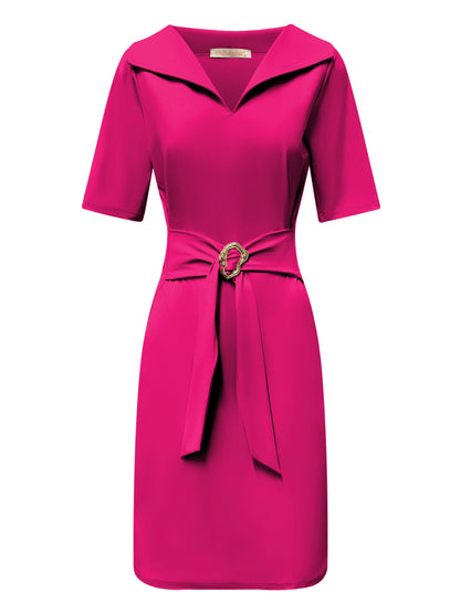 Triple Nine Travel Jurk Julia Fuchsia - 51821 - Peet kleding