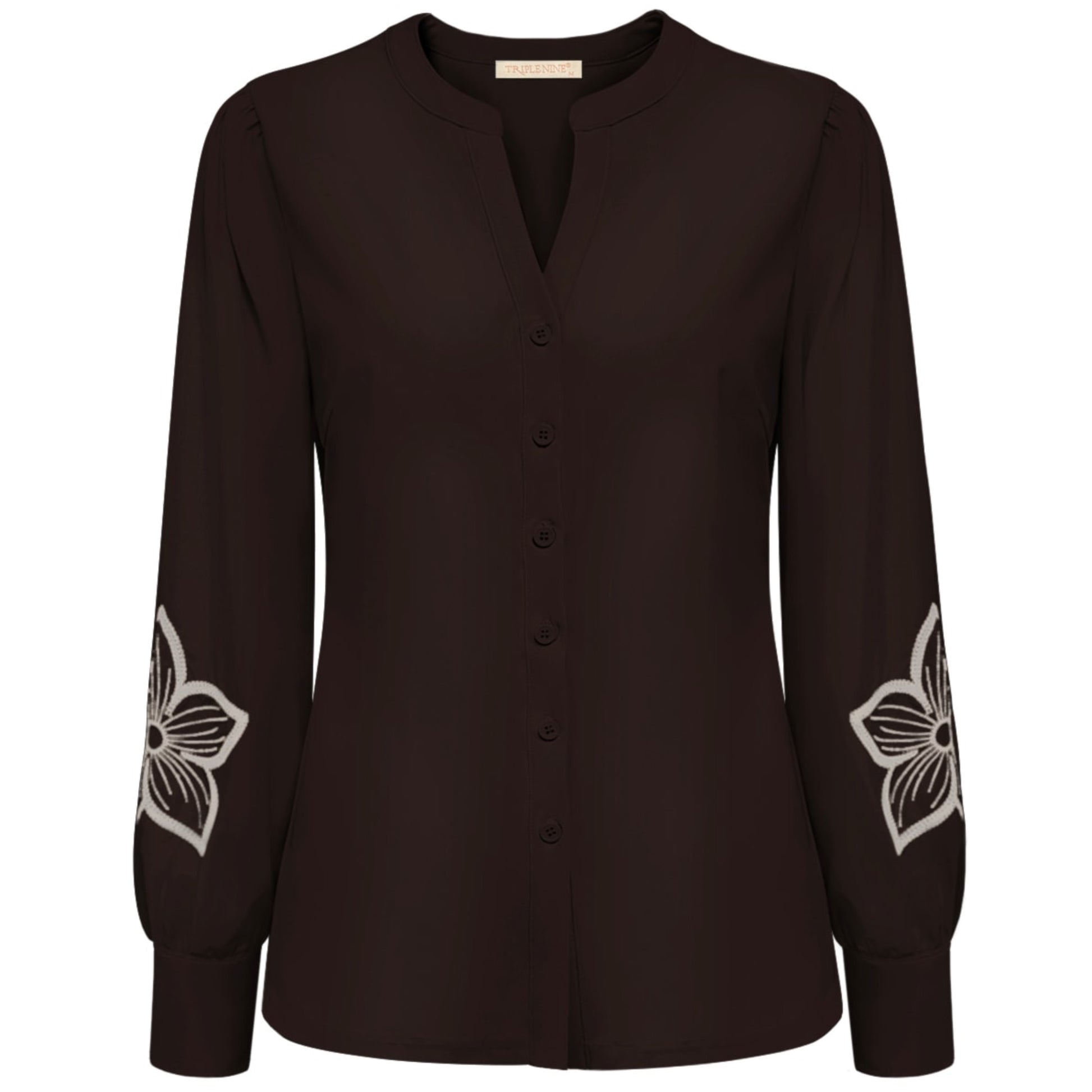 Triple Nine - Travel Blouse Jolie Donkerbruin - 5924 - Peet kleding