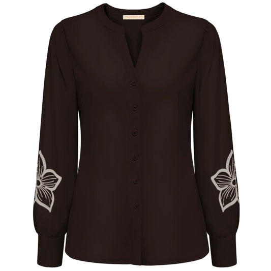 Triple Nine - Travel Blouse Jolie Donkerbruin - 5924 - Peet kleding