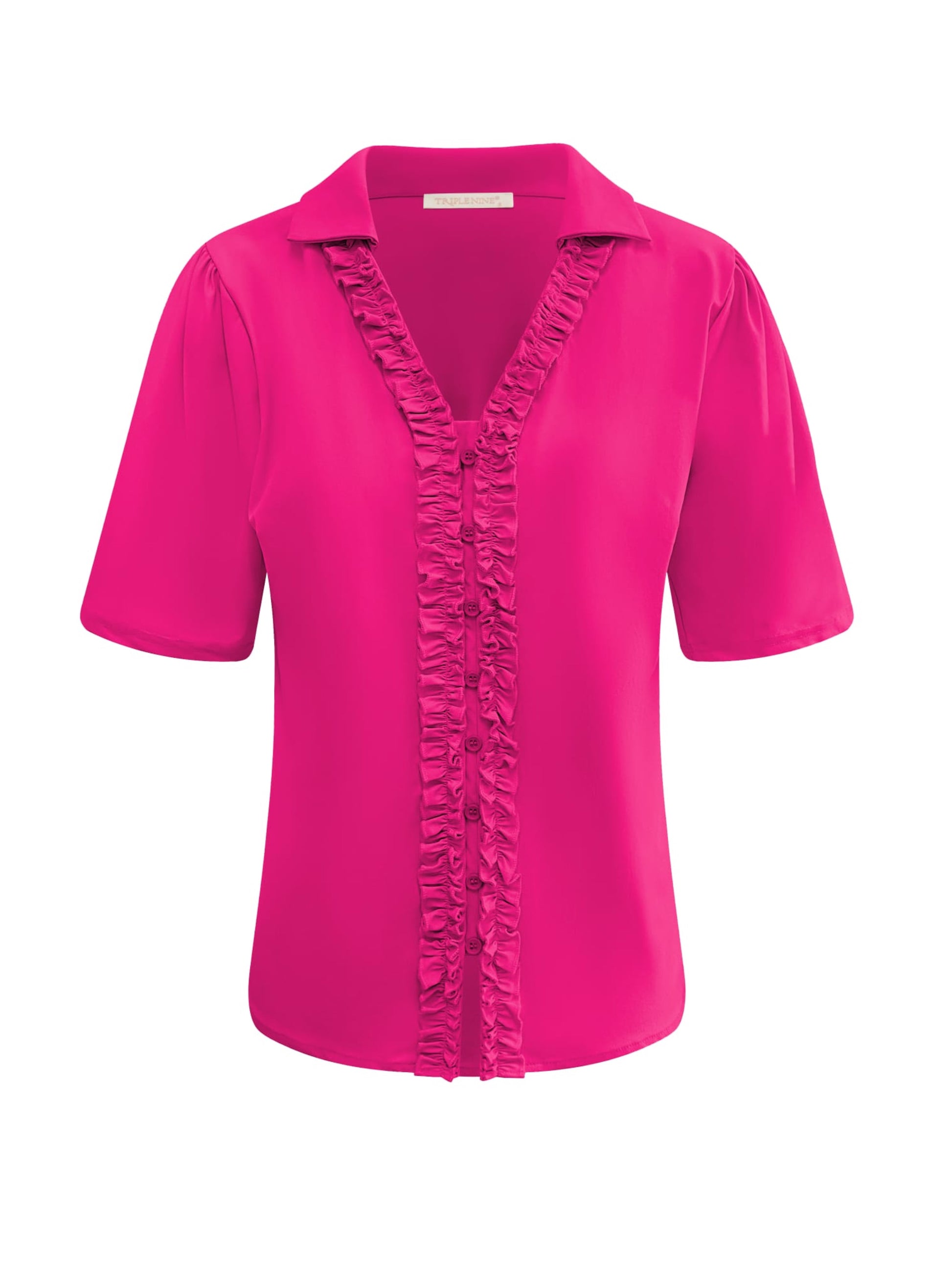 Triple Nine - Travel Blouse Camille Fuchsia - 5931 - Peet kleding