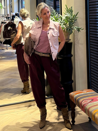 Broek Barrel Isa Aubergine