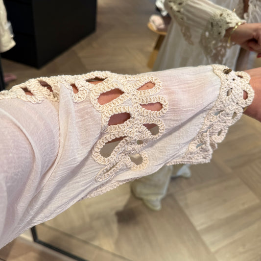 Vest Rafaella Embroid Zand - Peet kleding