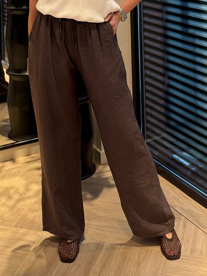 Broek Amy Wide Leg Bruin