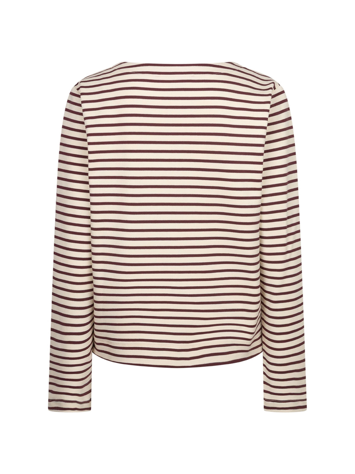 Red Button Shirt Terry Stripe Creme Darkberry - Peet kleding