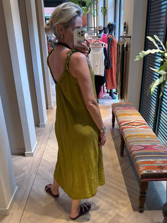 Jurk Alinda Olijf - Peet kleding