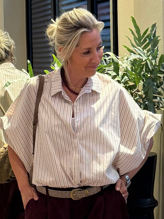 Blouse Lot Streep Wit - Peet kleding