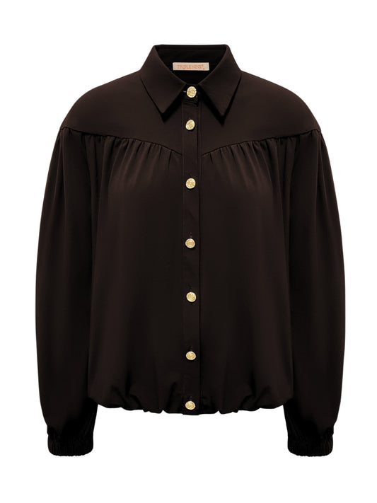 Triple Nine - Travel Blouse Sasha Donkerbruin - 5951 - Peet kleding