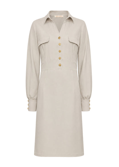 Triple Nine - Travel Jurk Melin Beige - 51810 - Peet kleding