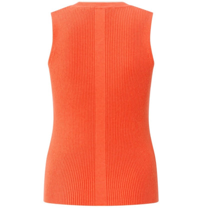 Yaya Gebreide Tanktop Oranje - Peet kleding