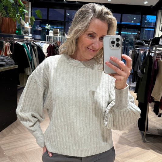 Yaya Sweater Long Sleeve Lichtgrijs - Peet kleding