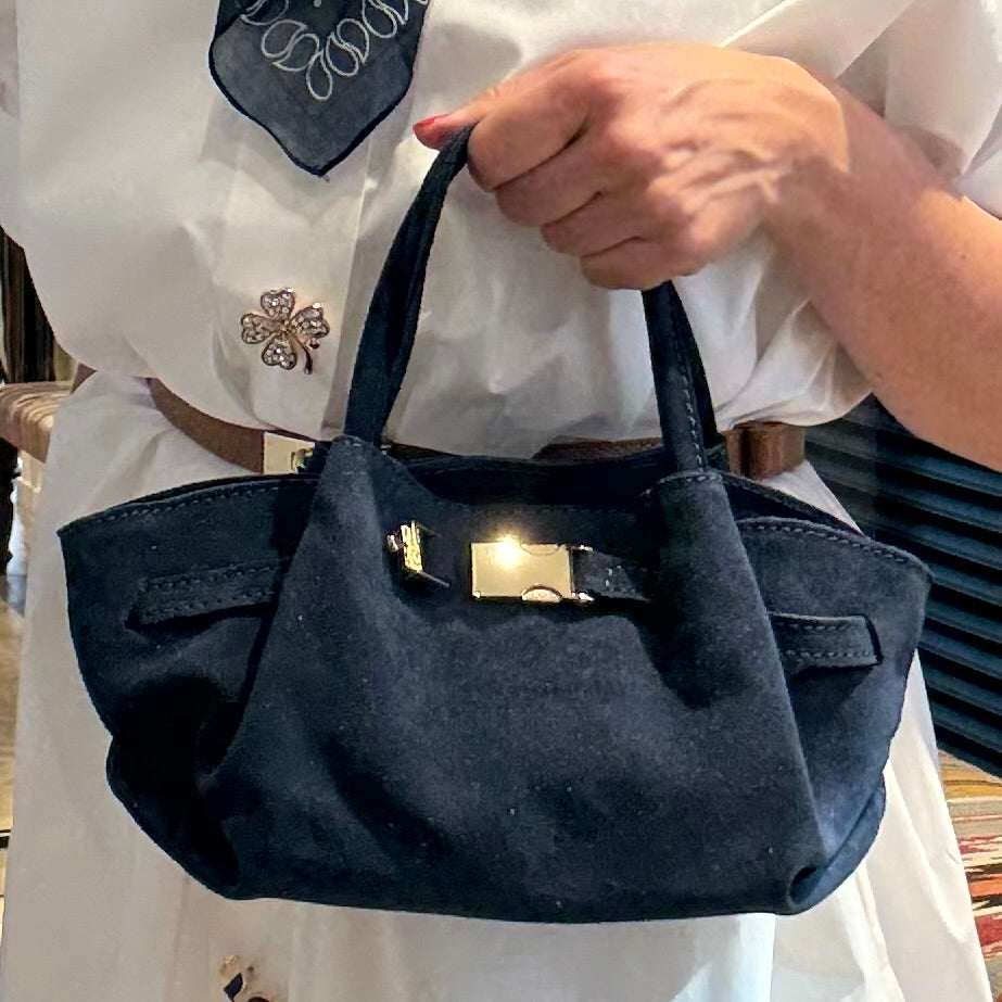 Handtas Leonie Suede Navy - Peet kleding