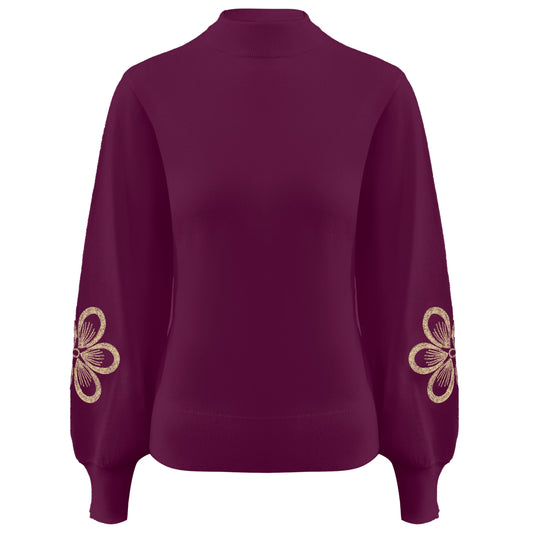 Triple Nine - Travel Trui Sophie Aubergine - 9004 - Peet kleding