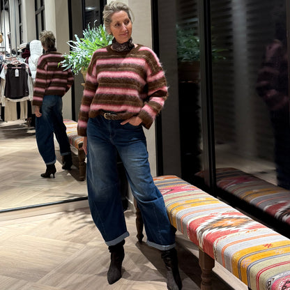 Azzurro Trui Stripes Roze - Peet kleding