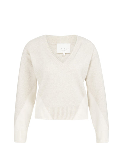 Yaya Trui V-Hals Beige - Peet kleding