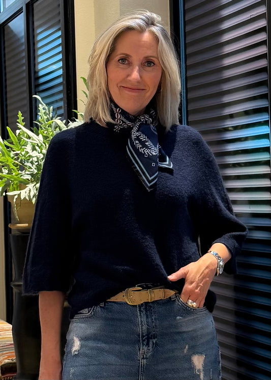 Alpaca Top Silvi Navy - Peet kleding