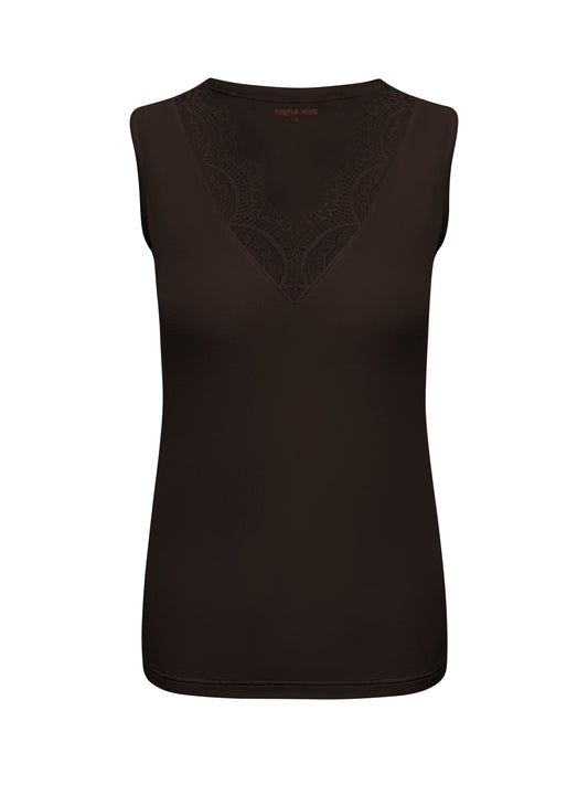 Triple Nine - Cashmere Top Sisi Donkerbruin - 9005 - Peet kleding