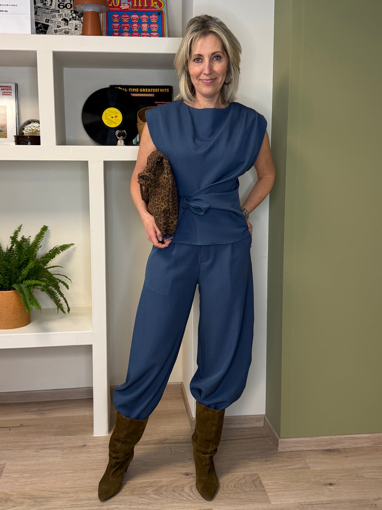 Ambika Broek Nina Barrel Jeansblauw - Peet kleding