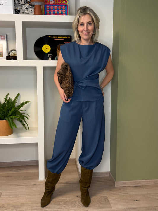 Ambika Broek Nina Barrel Jeansblauw - Peet kleding