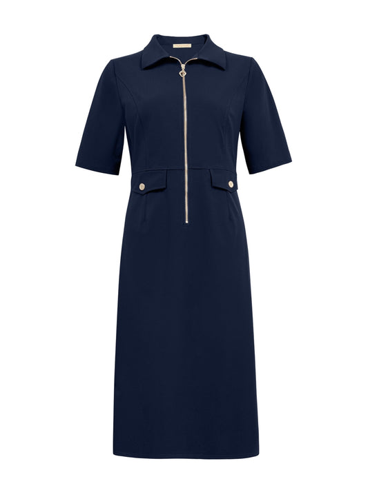 Triple Nine - Travel Jurk Celin Navy - 51808 - Peet kleding