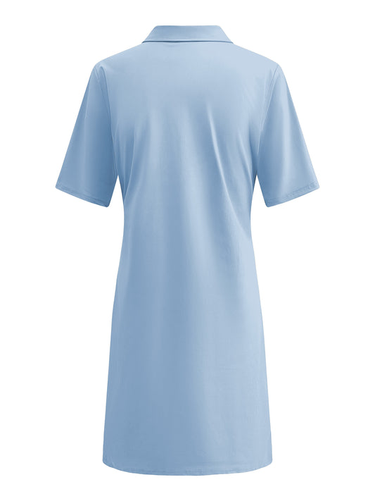 Triple Nine Travel Jurk Rose Lichtblauw - 51824 - Peet kleding