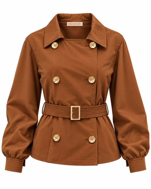 Triple Nine - Travel Jas Trench Caramel - 92414 - Peet kleding