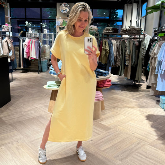 Azzurro Jurk Mia Ronde Hals Geel