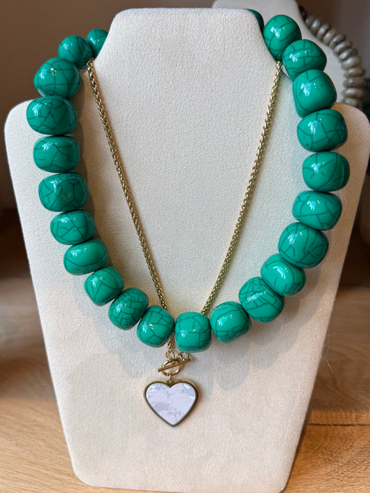 Ketting Fantasy Nepal Turquoise - Peet kleding