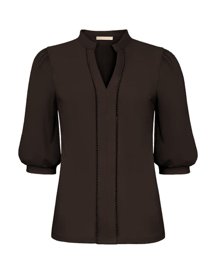 Triple Nine Travel Top Malou Donkerbruin - 8301 - Peet kleding