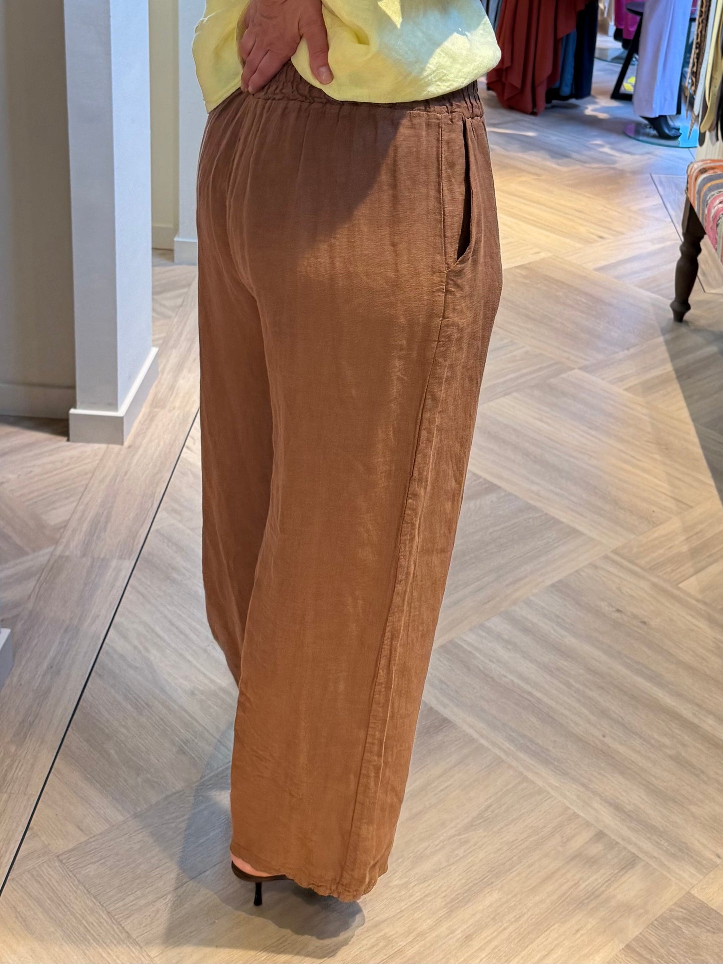 Broek Linnen Fiona Lichtbruin