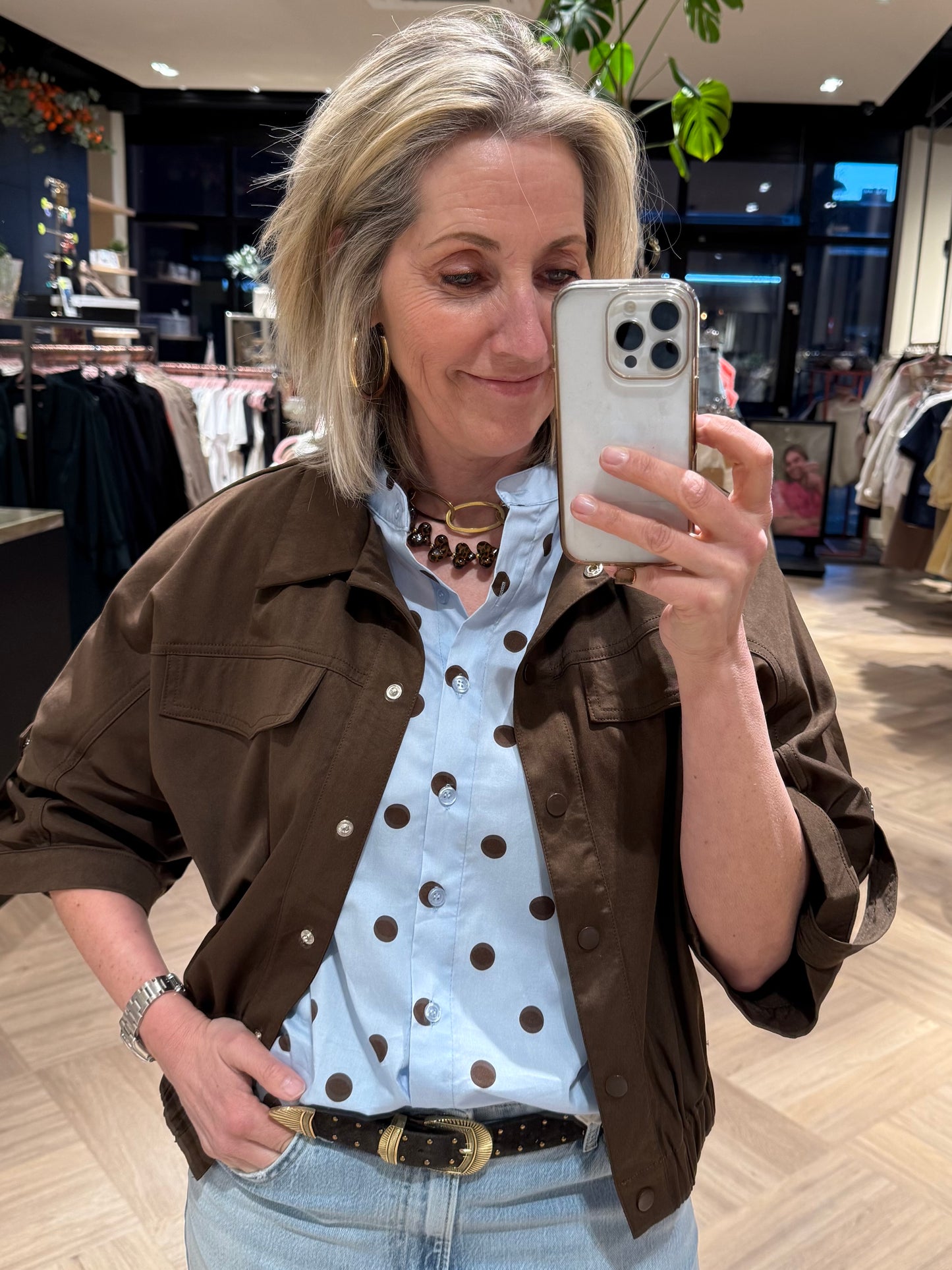 Ambika Blouson Emma Donkerbruin - Peet kleding