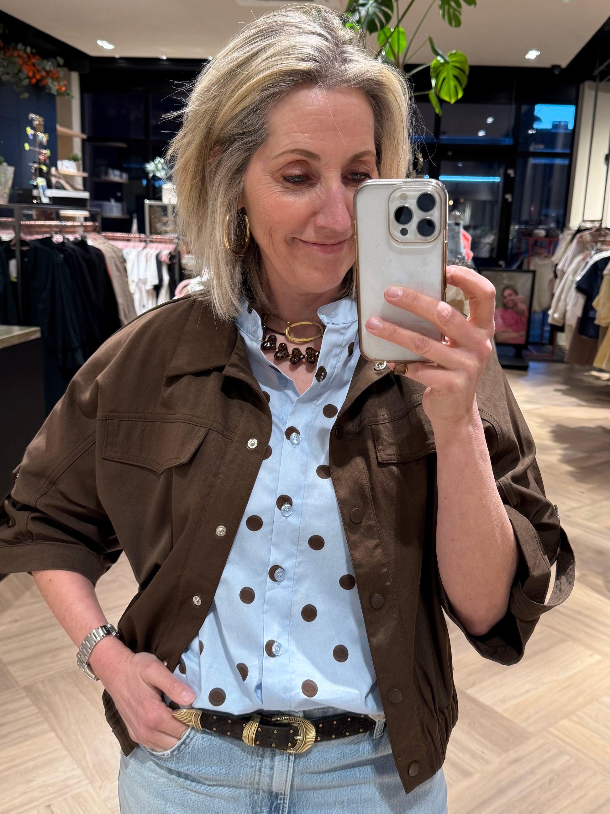 Ambika Blouson Emma Donkerbruin - Peet kleding