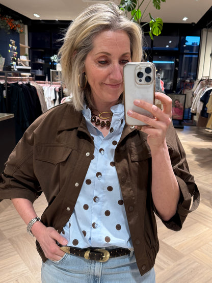 Ambika Blouson Emma Donkerbruin - Peet kleding