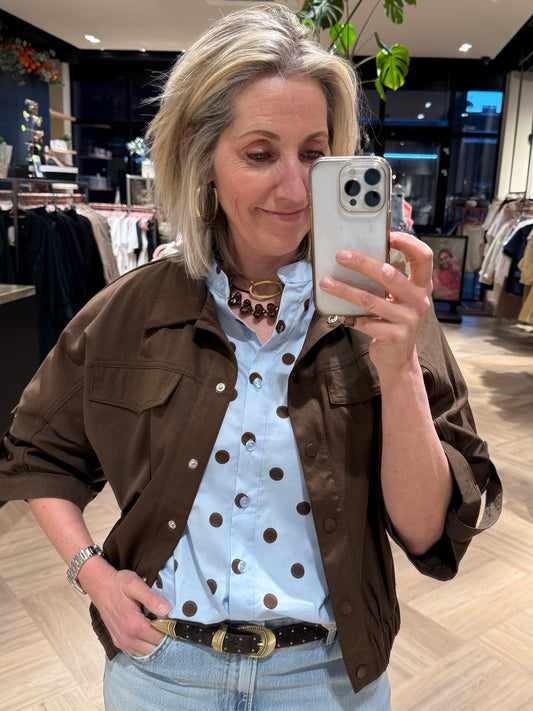 Ambika Blouson Emma Donkerbruin - Peet kleding