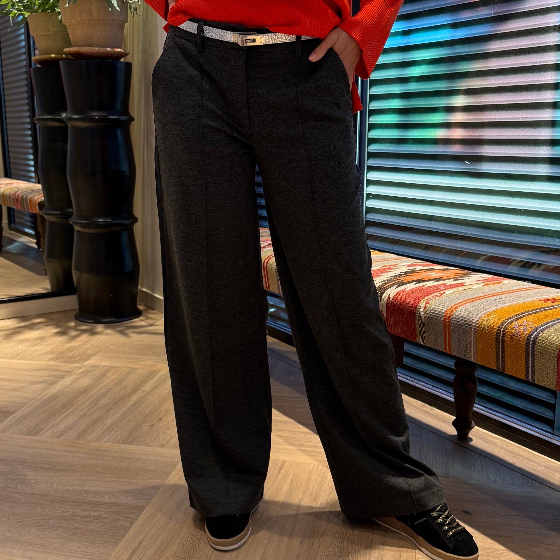 Ichi Broek Kate Grijs - Peet kleding