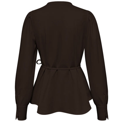 Triple Nine - Travel Blouse Ajour Donkerbruin - 5925 - Peet kleding