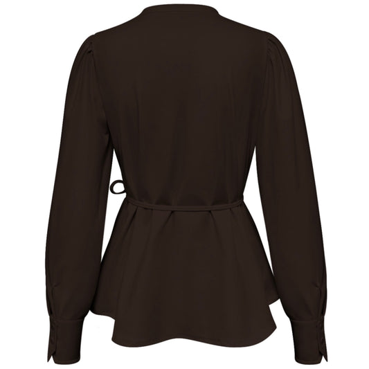 Triple Nine - Travel Blouse Ajour Donkerbruin - 5925 - Peet kleding