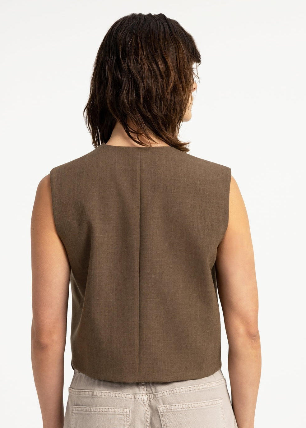 Yaya Gilet Teak Brown