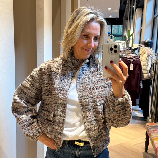 Yaya Boucle Jasje Met Franjes - Peet kleding