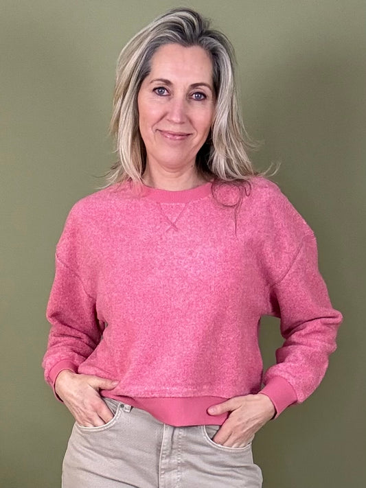 Yaya Teddy Sweater Roze - Peet kleding