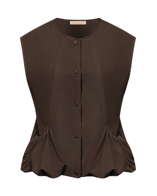 Triple Nine - Bodywarmer Bo Donkerbruin - 92428 - Peet kleding