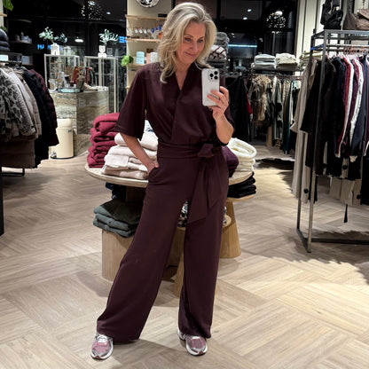 Yaya Jumpsuit Aubergine - Peet kleding