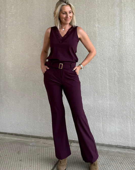 Triple Nine - Travel Top Marly Aubergine - 6913 - Peet kleding