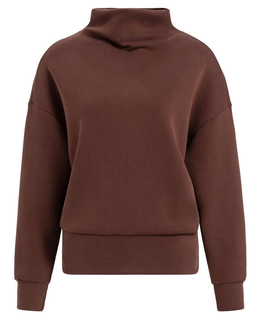 Yaya Scuba Sweater Chocolate Red - Peet kleding